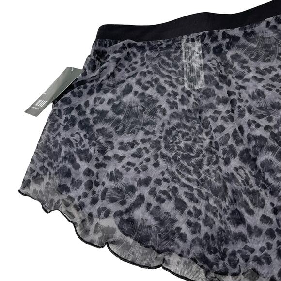 Bloch Ladies Janise Animal Print Mesh Pull On Skirt M Black Gray New - Picture 7 of 12